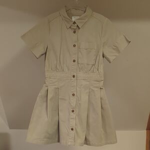 J Crew Crewcuts Beige / Tan Button Down Safari Dress - Size 7